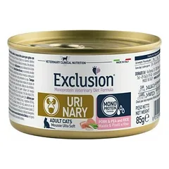 Exclusion Urinary Stress konservuotas maistas katėms su kiauliena, žirniais ir ryžiais 85 g