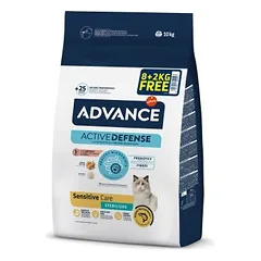 Advance Cat Sterilized Sensitive Care Salmon visavertis sausas maistas suaugusioms sterilizuotoms katėms su jautria virškinimo sistema, 10 kg