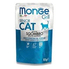 Monge Grill konservai senyvoms katėms su skumbre 12x85g