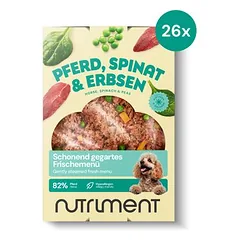 Nutriment Frischemenü Pferd, Spinat & Erbsen – Gesundes Futter für Hunde, 45 x 400 g — 1 nuotrauka