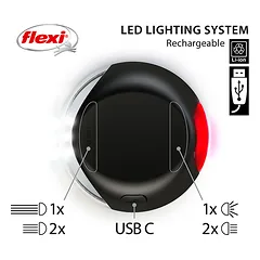 FLEXI flashlight for automatic leash USB, black — 3 nuotrauka
