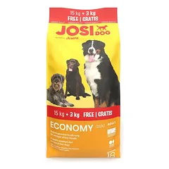 Josera JosiDog Economy sausas maistas šunims vidutiniškai aktyviems šunims, 15 kg + 3 kg dovanų