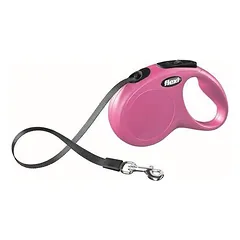 Flexi New Classic S 5m Rožinė juostelinė automatinė pavadėlė šunims iki 15 kg, 190 g