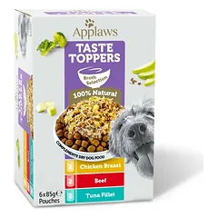 APPLAWS Dog Taste Toppers Broth Selection Multipak 6x85 g mix skonių maišas