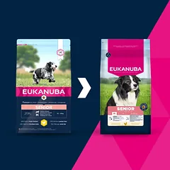 Eukanuba Life Care Senior sausas maistas vidutinių veislių vyresnio amžiaus šunims su vištiena, M, 15 kg — 2 nuotrauka