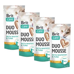 BRIT Care Cat Creamy Duo Mousse Whitefish and Tuna 16x14 g kremowy skanėstai su balta žuvimi ir tunu katėms