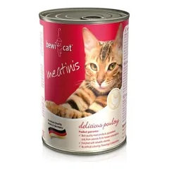 Bewi Cat konservai su naminių paukščių mėsa katėms - Pet24