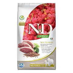 Farmina N&D Medium Maxi Adult Neutered Duck, Quinoa, Broccoli & Asparagus sausas maistas šunims