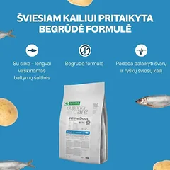Nature's Protection Superior Care mažų veislių suaugusių baltakailių šunų sausas begrūdis pašaras su silke, 1,5 kg — 5 nuotrauka