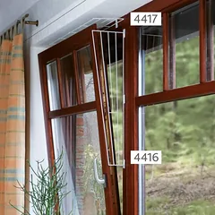 Apsauginės grotelės langams, 62x16-8 cm, baltos spalvos, 1 vnt. — 4 nuotrauka