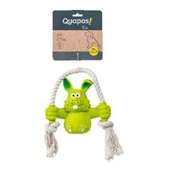 Quapas Dog Toy Fun LatexRabbit with Rope