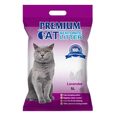 Premium Cat Clumping Bentonite Litter - levandų kraikas katėms 5L