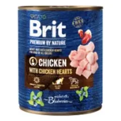 Brit Premium by Nature konservuotas pašaras šunims Chicken with Hearts 800 g