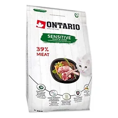 Ontario Cat Sensitive Derma sausas maistas suaugusioms katėms su jautriu virškinimu ir oda, 2 kg