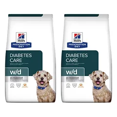HILL'S Prescription Diet w/d Diabetes Care Chicken Adult šunims, linkusiems priaugti svorio / po kastracijos 20 kg (2x10 kg)