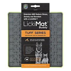 LickiMat Tuff Buddy - laižymo kilimėlis šunims, kryžminis raštas, Turkusowy / Twarda — 5 nuotrauka