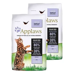 Applaws Adult Chicken with Extra Duck Sausas maistas katei 2x7,5kg