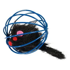 Karlie Katzenspielzeug Gitterball mit Plüschmaus nuotrauka