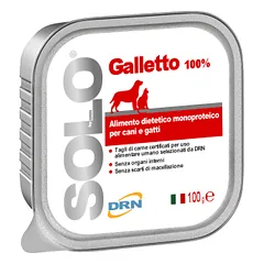 DRN Solo Galletto monoproteininis drėgnas maistas šunims ir katėms su vištiena, 100 g