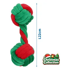 Nobleza žaislas šuniu, virvė su kamuoliukais, xmas, 22cm — 5 nuotrauka