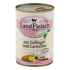 LandFleisch konservai šunims su paukštiena ir lašiša 6x400g