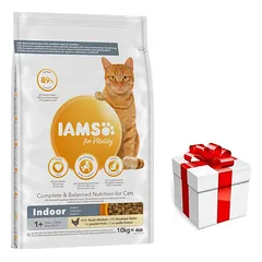 IAMS-Dry food for Vitality Indoor suaugusioms ir vyresnėms katėms, negyvenančioms namuose, vištiena 10kg + STAIGMENA KATEI