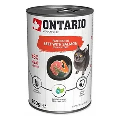 Ontario Cat Adult Beef with Salmon in Broth 400 g