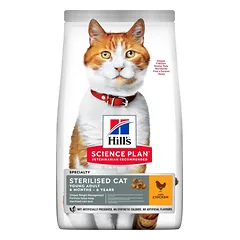 HILL'S SP Feline sterilised adult cat chicken sausas maistas suaugusioms sterilizuotoms katėms su vištiena, 10 kg