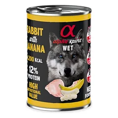 ALPHA SPIRIT WET Konservas Su Triušiena Ir Bananais 400g