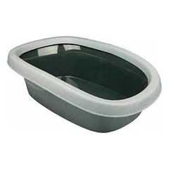 Trixie Carlo Cat Litter Tray with Rim Size 2, 39 x 17 x 58 cm, Dark Grey/Light Grey