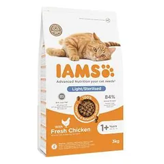 Sausas kačių maistas - IAMS CAT ADULT STERILIZED CHICKEN, 3 kg