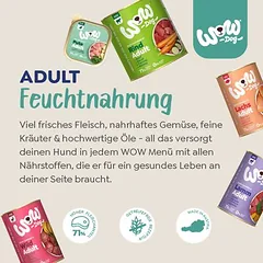 WOW Pur drėgnas maistas šunims 6 x 400 g — 3 nuotrauka