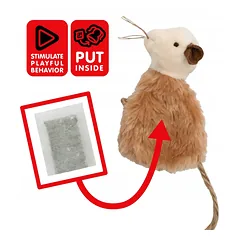Pet Nova pelės formos žaislas katėms su katžole, 12 cm — 2 nuotrauka
