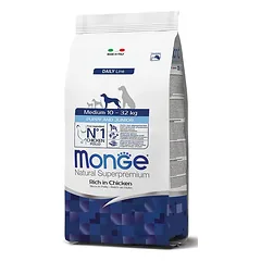 Monge Natural Superpremium Medium Puppy & Junior Chicken sausas maistas šuniukams