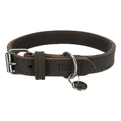 Trixie Rustic rieb. odos antkaklis, M 37-44cm/25mm, tams. rudas