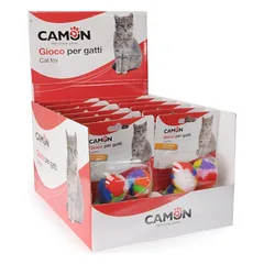 CAMON katėms 4 minkšti spalvoti kamuoliukai su katžole 3.5cm