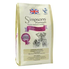 Simpsons Premium Adult Sensitive Chicken & Potato - maistas jautriems šunims, vištiena ir bulvės, 12kg — 2 nuotrauka