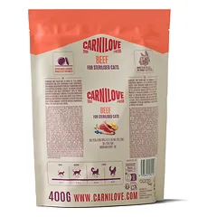 CARNILOVE TRUE FRESH Cat Dry Beef Adult Cat Sterilised sausas maistas katėms 400 g