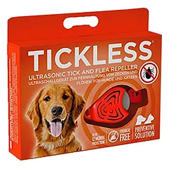 Tickless Ultragarsinis šunų pakabukas nuo erkių ir blusų, smėlio spalvos — 2 nuotrauka