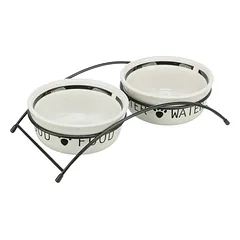 Dubenėlių komplektas TRIXIE, 0,25l, 13cm-27x7x14cm, baltas-juodas