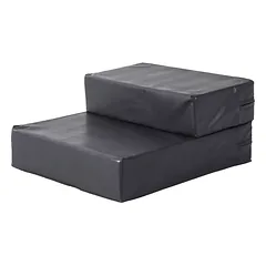 Sulankstomi 2 pakopų laipteliai ir guolis 2 viename katėms ir šunims, iki 7 kg, 45 x 39 x 20 cm, juodi