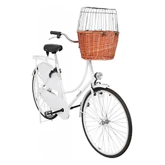Trixie Bicycle Basket With Lattice dviračio krepšys šunims, su grotelėmis ir pagalvėle, smėlio spalvos, 44 × 48 × 33 cm