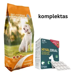 Hyaloral Giant N120 papildai sąnariams +BIO FORM ADULT CROCK CENNAMO sausas maistas šunims