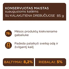 CLUB 4 PAWS Premium konservuotas ėdalas suaugusioms katėms su kalakutiena drebučiuose 24x80 gr — 2 nuotrauka