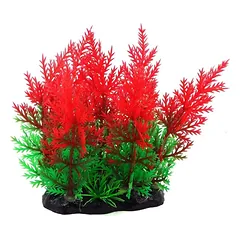 AQUA NOVA plastikinis augalas žalia/raudona 13cm