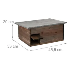 Namelis ežiams 20x45,5x33cm., tamsiai rudos/pilkos spalvos — 4 nuotrauka