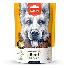 Wanpy skanėstas šunims, jautienos kepti kepsniukai, 100g