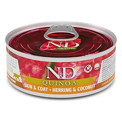 FARMINA N&D QUINOA - CAT Wet Herring&Coconut ADULT 80 g (pak.24)
