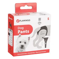 Flamingo Sasha higieninės kelnaitės šuniukams S dydis, juodos, su 4 įklotais, juosmeniui 24-31 cm