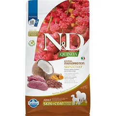 FARMINA N&D Quinoa Dog Adult Medium Maxi Skin and Coat Venison Coconut 2,5 kg vidutinėms ir didelėms veislėms